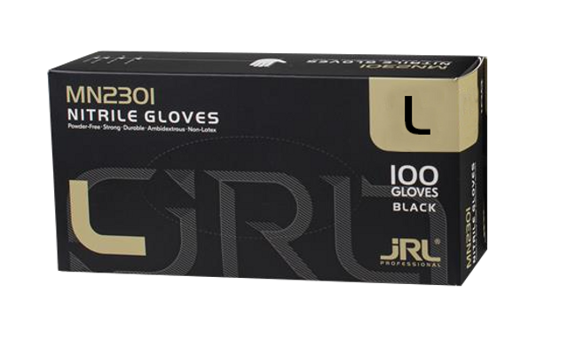JRL Black Nitrile Gloves - Large - 100 Pack