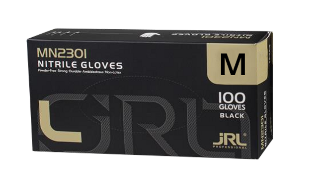 JRL Black Nitrile Gloves - Medium - 100 Pack