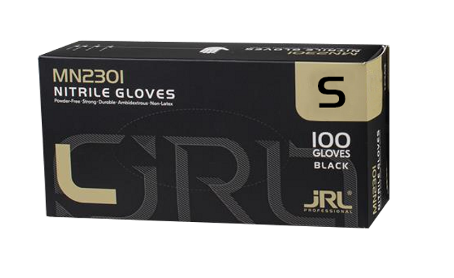 JRL Black Nitrile Gloves - Small - 100 Pack